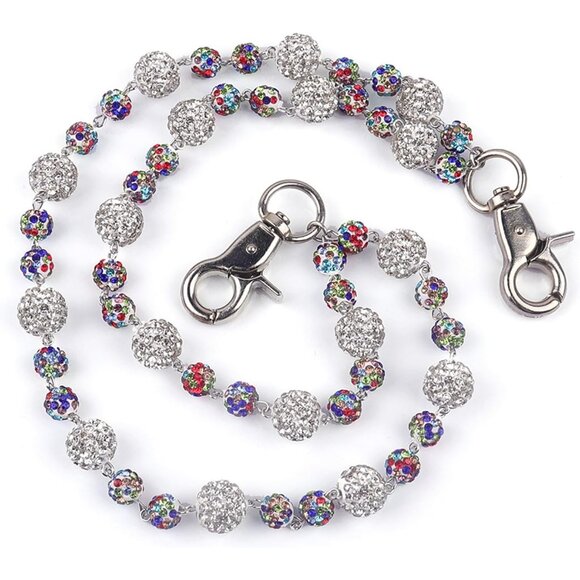 Layered Ceramic Bead Chain Keychain - Stylish & Non-Tangling Wallet Accessory - Picture 4 of 7